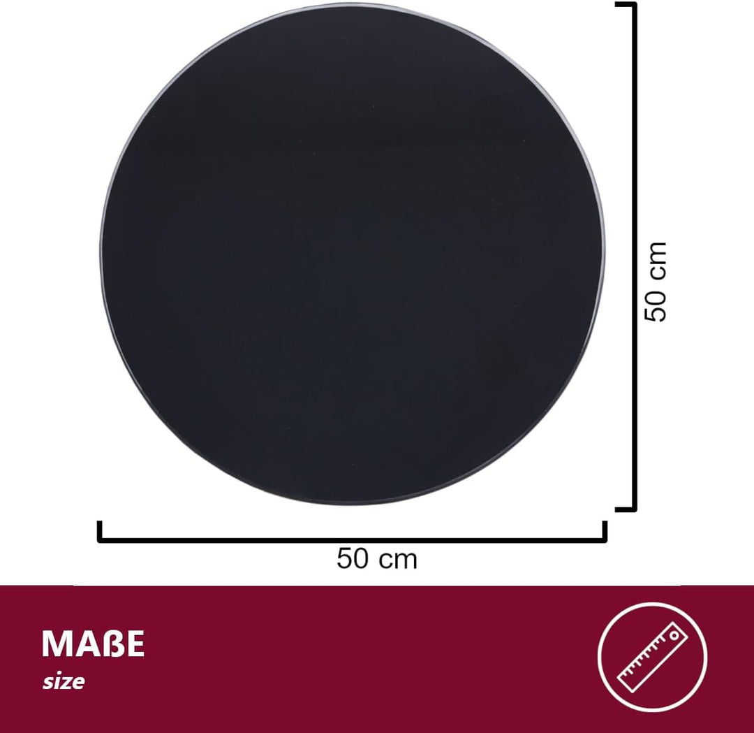 Euro Tische Glasplatte für Kaminofen und Tischplatte in Ø50cm Schutzplatte mit 6mm ESG Sicherheitsgl