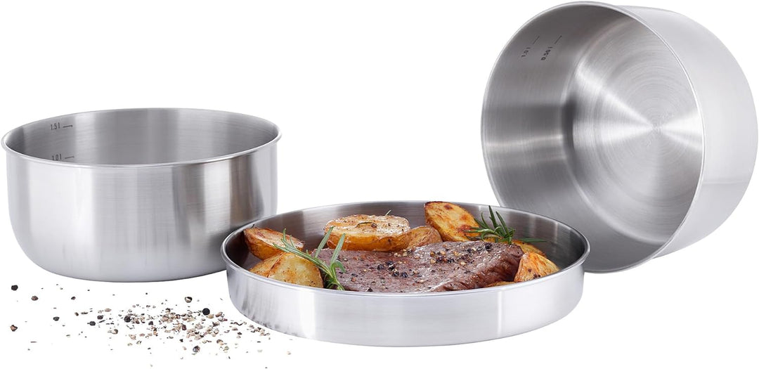 Tatonka Multi Pot Set (3-teilig) - Camping-Kochgeschirr aus Edelstahl - Bestehend aus einer Pfanne u