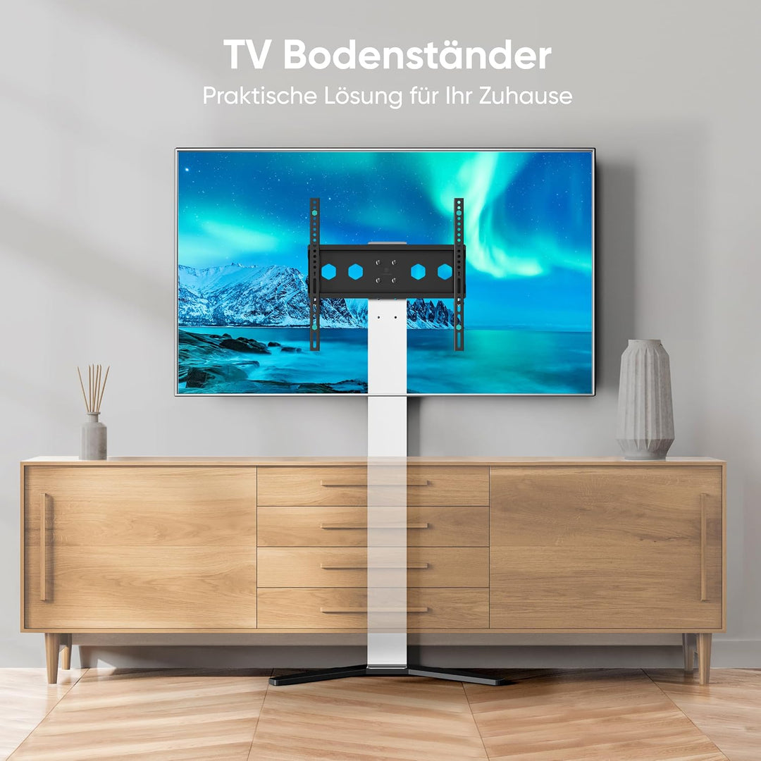 ONKRON TV Bodenständer für 26-65 Zoll TV bis zu 35 kg - Kompakter TV Ständer höhenverstellbar max VE