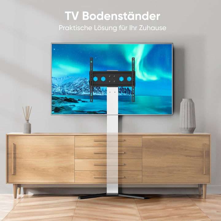ONKRON TV Bodenständer für 26-65 Zoll TV bis zu 35 kg - Kompakter TV Ständer höhenverstellbar max VE