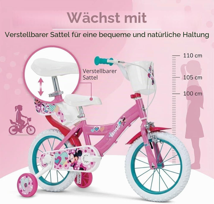 Toimsa Jugend Unisex Fahrrad Minnie Huffy 14" 4-6 Jahre 14613, bunt, años