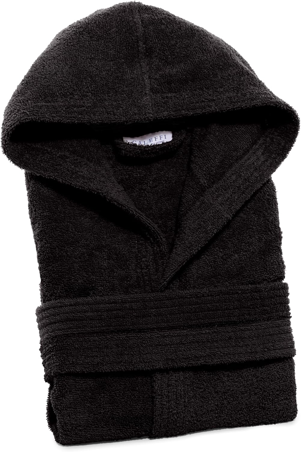 Caleffi Minorca Bademantel mit Kapuze, Schwarz, XL, Schwarz