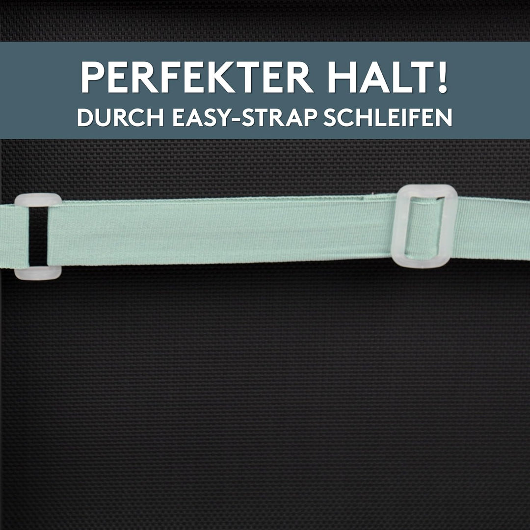 LILENO HOME Gartenstuhl Auflagen als [2er Set - Hochlehner] in Petrol - Bequeme Liegen als Sitzaufla