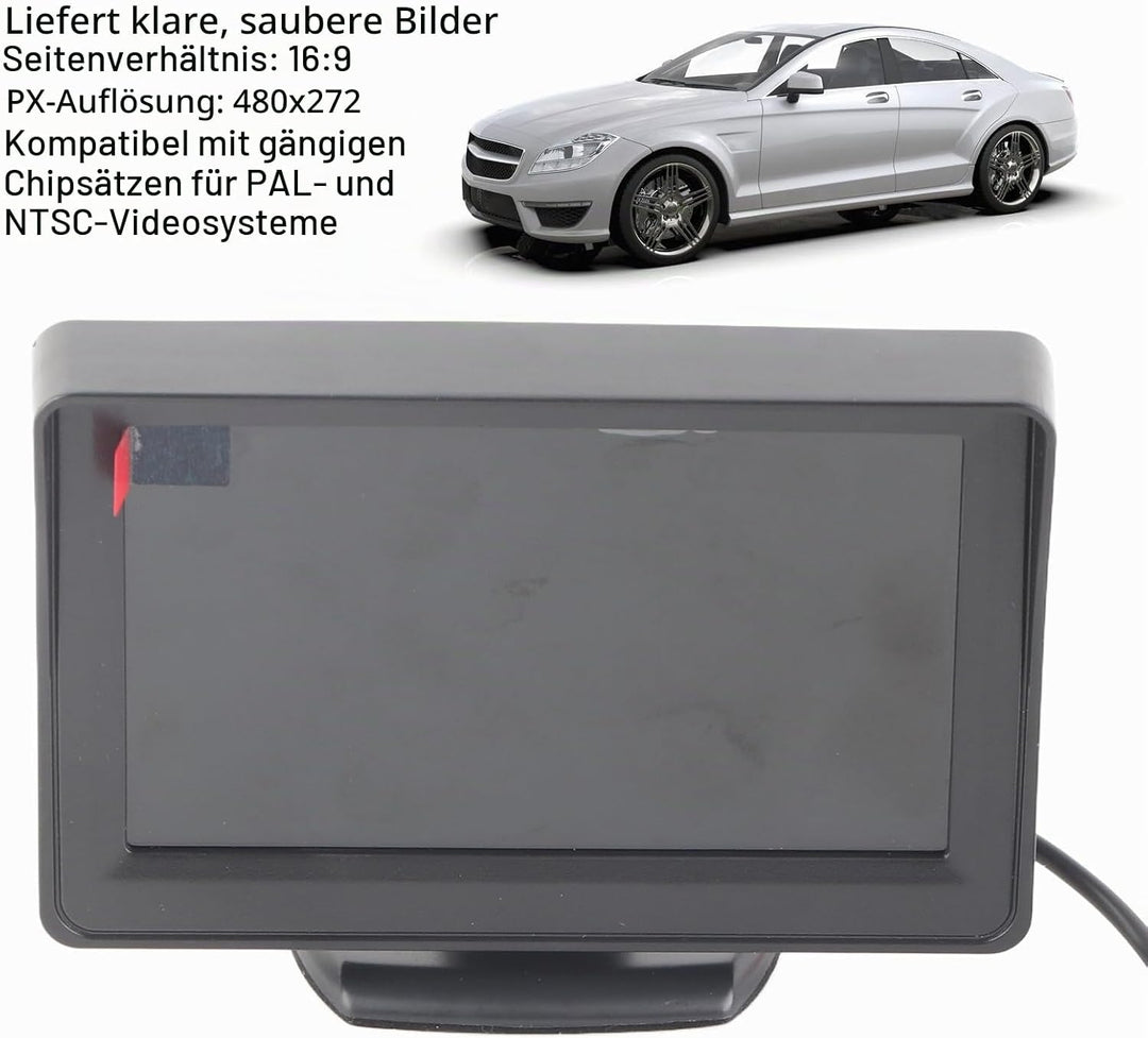 4.3 Zoll ABS Rückfahrkamera Anzeige, 16:9 TFT-Display Mit Sonnenblende, Monitor Rückfahrkamera Bidir