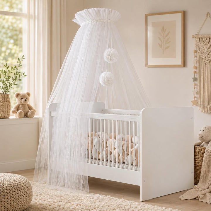 Babybetthimmel aus Tüll, Betthimmel für Babybett, Prinzessin Babywiege, Beistellbett Baby, Moskitone
