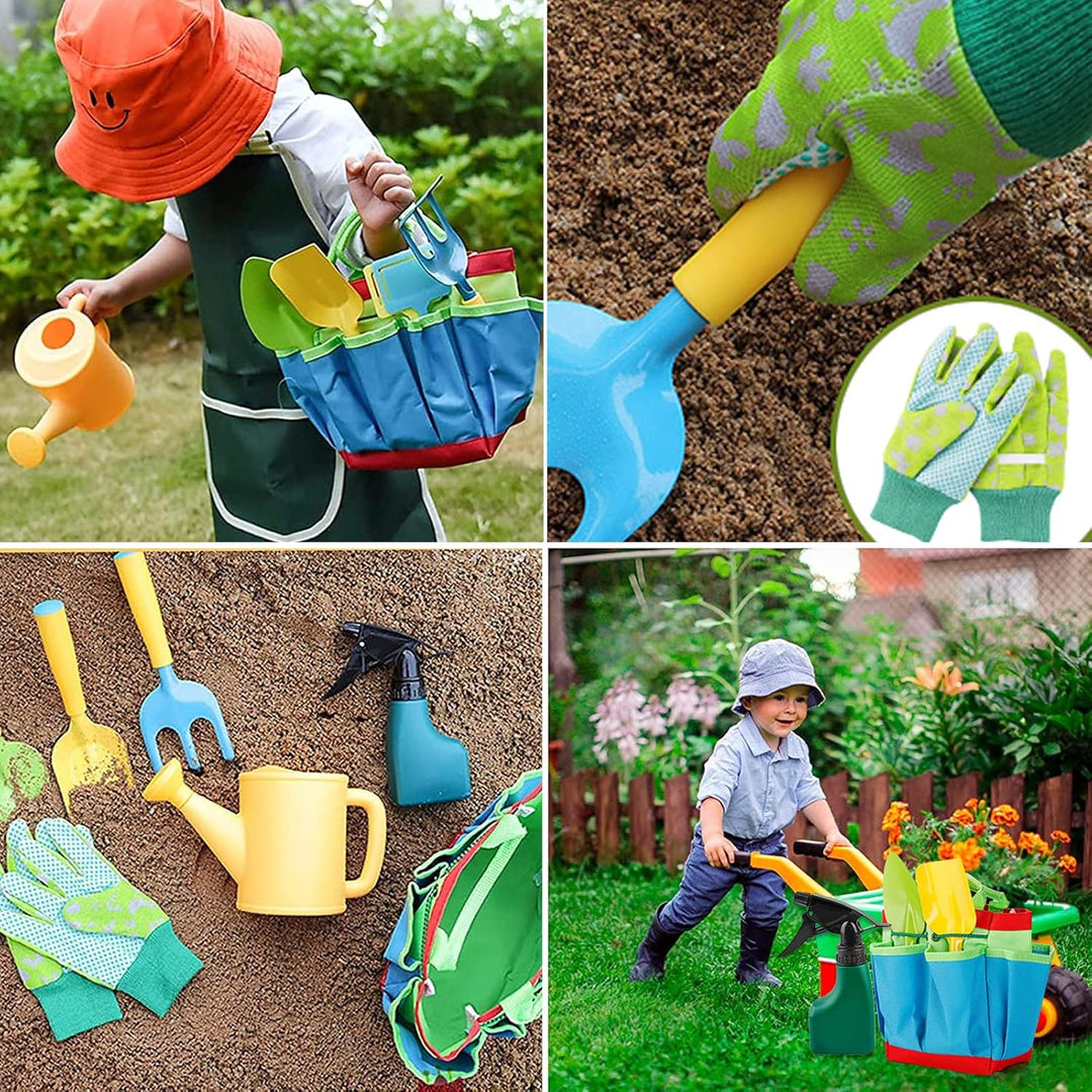 23 Stück Kinder Gartenarbeit Set, Gartenset kinder Gartenarbeit, Gartenwerkzeug Kinders Mit Giesskan