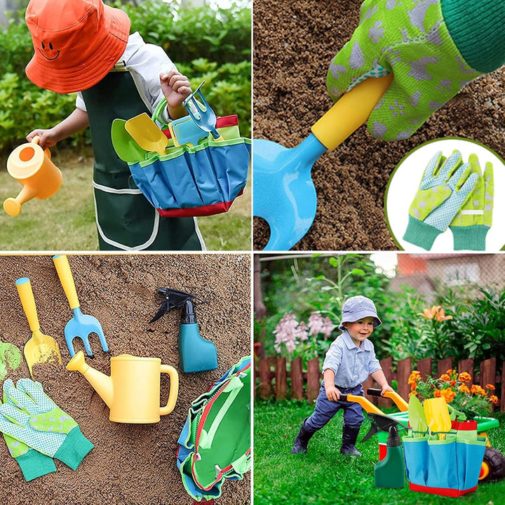 23 Stück Kinder Gartenarbeit Set, Gartenset kinder Gartenarbeit, Gartenwerkzeug Kinders Mit Giesskan