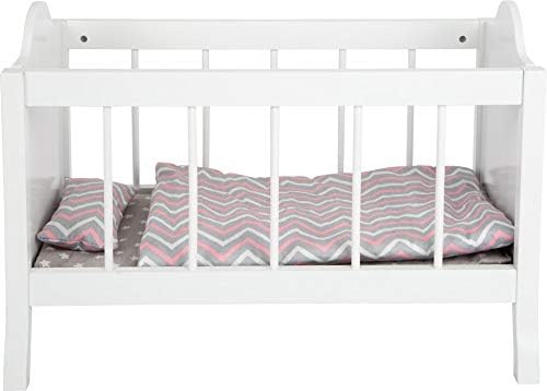 small foot Puppengitterbett aus Holz, mit weicher Matratze, Bettdecke, Kissen und Bettwäsche, ab 3 J