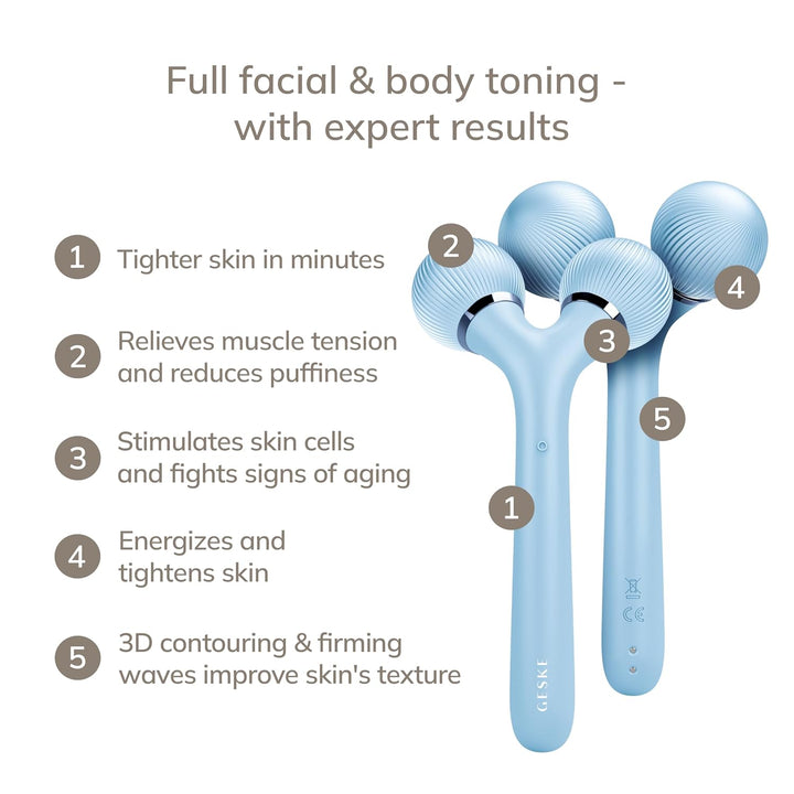 GESKE | SmartAppGuided™ Sonic Facial &amp; Body Roller | 4 in 1 | Dermaroller | Gerät für Gesicht und Kö