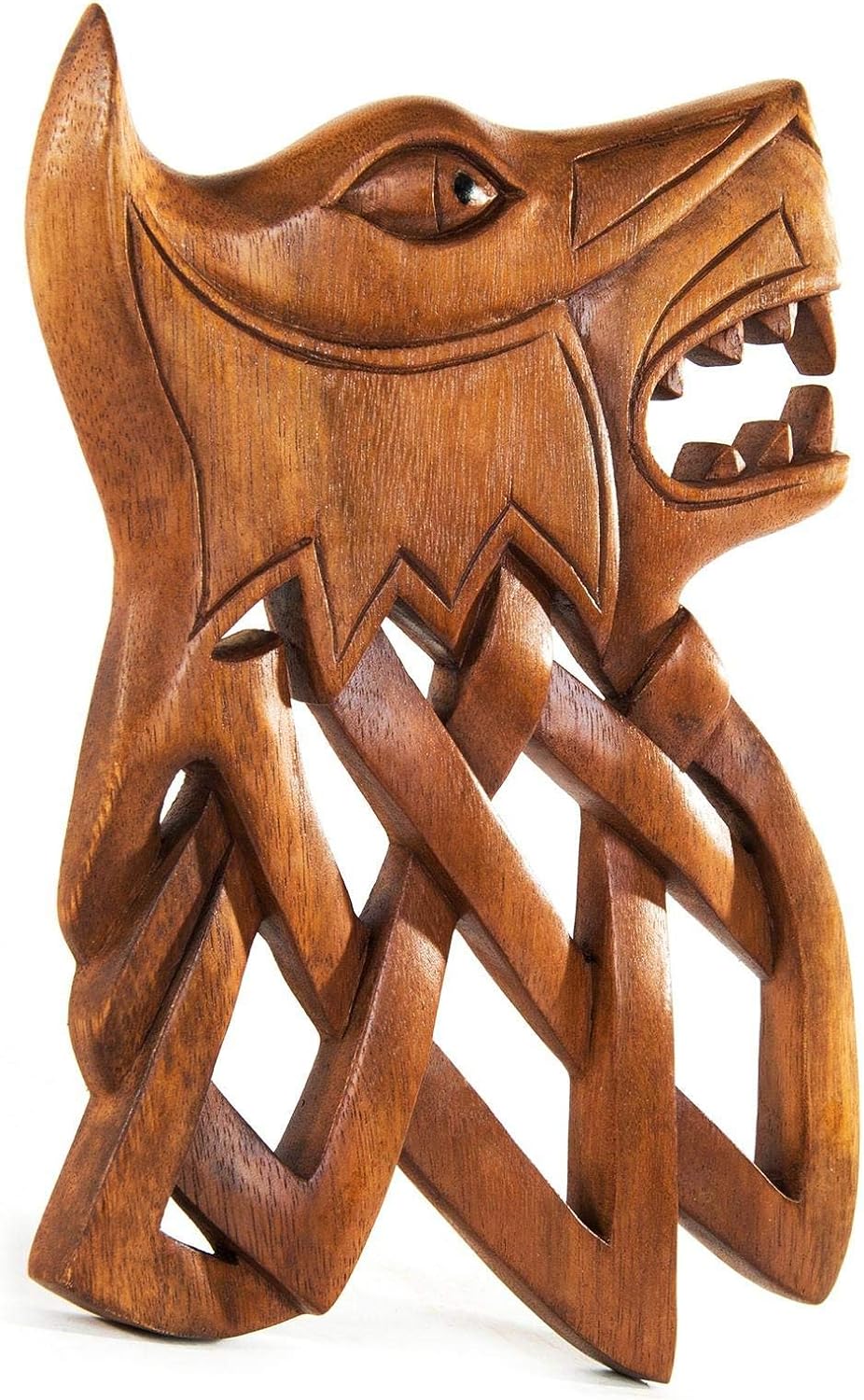 Windalf Wandbild Fenrir 24 cm Lokis Wolf Ragnarök Handarbeit aus Holz