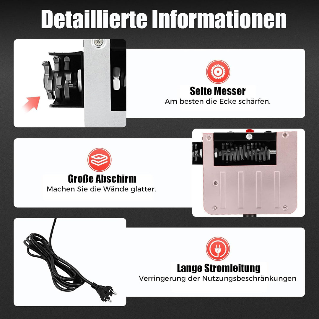 1200W Tapetenentferner Maschine Elektrische Wandhobelmaschine Profi Betonschleifer Betonfräse Renovi