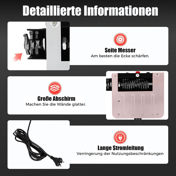 1200W Tapetenentferner Maschine Elektrische Wandhobelmaschine Profi Betonschleifer Betonfräse Renovi