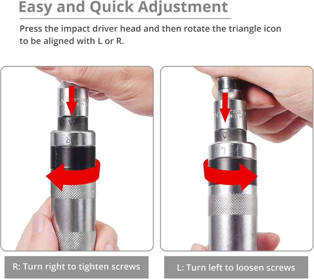 Justech 13stk 1/2" Schlagschrauber Hand Schlagschraubendreher Satz Handschlagschrauber Set Schrauben