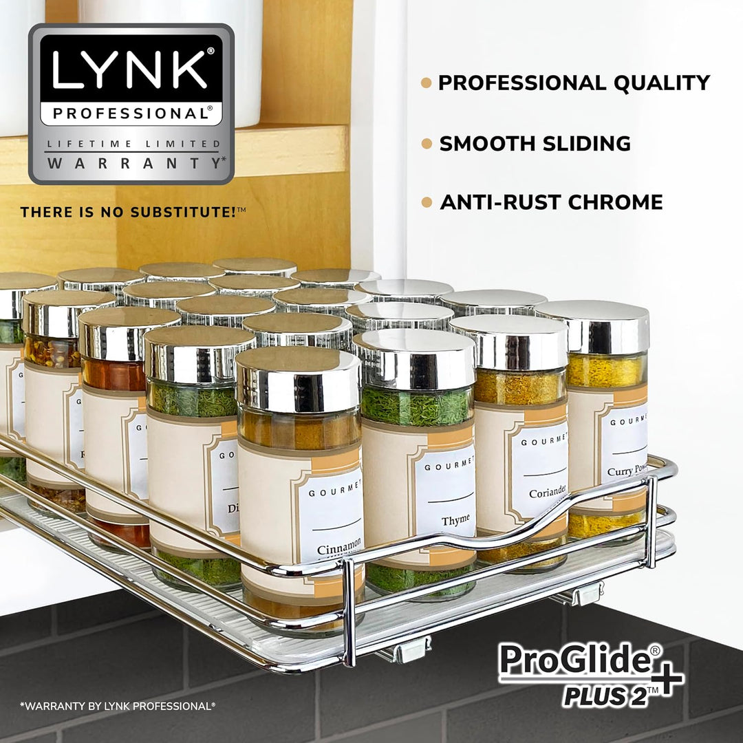 Lynk PROFESSIONAL® Gewürzregal-Organizer zum Herausziehen für Schrank, 21,6 cm Breite, ausziehbares