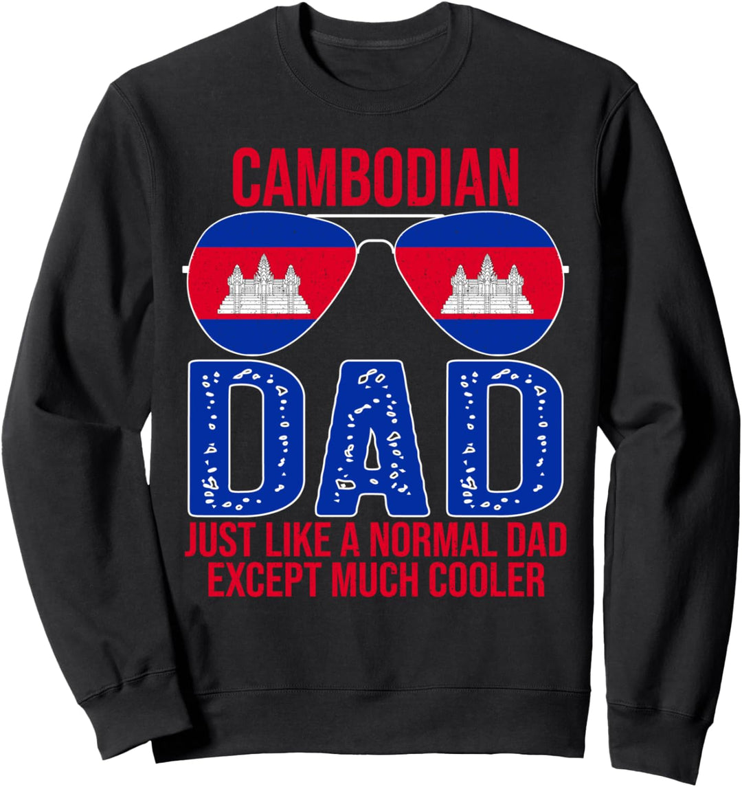 Vintage Kambodschanischer Papa Kambodscha Flagge Sonnenbrille Vatertag Sweatshirt