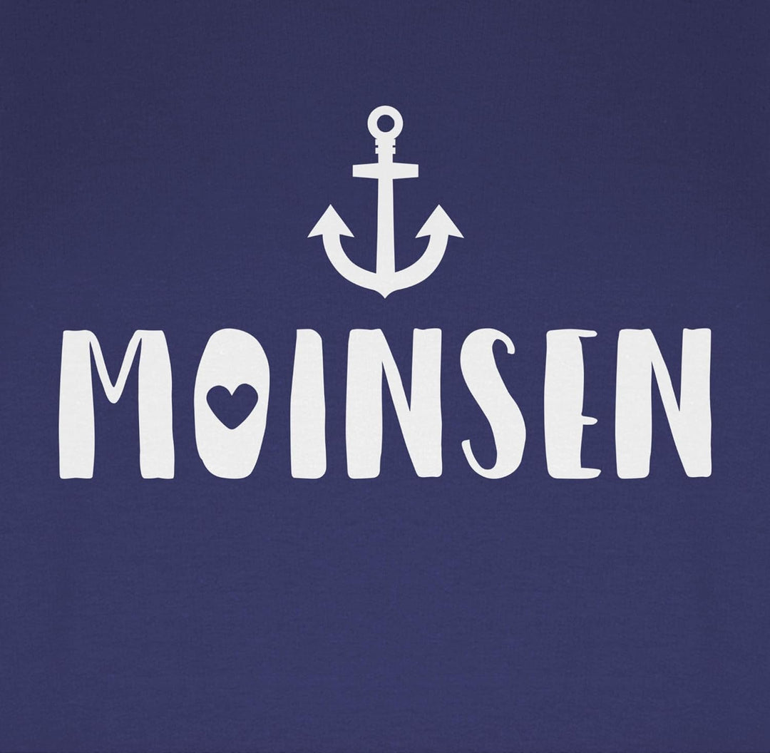 Pullover Herren Frauen Hoodie Kontrast zweifarbig - Sprüche Statement - Moinsen - M - Navy Blau/Grau