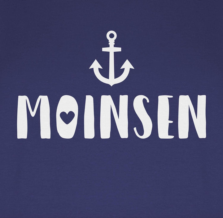 Pullover Herren Frauen Hoodie Kontrast zweifarbig - Sprüche Statement - Moinsen - M - Navy Blau/Grau
