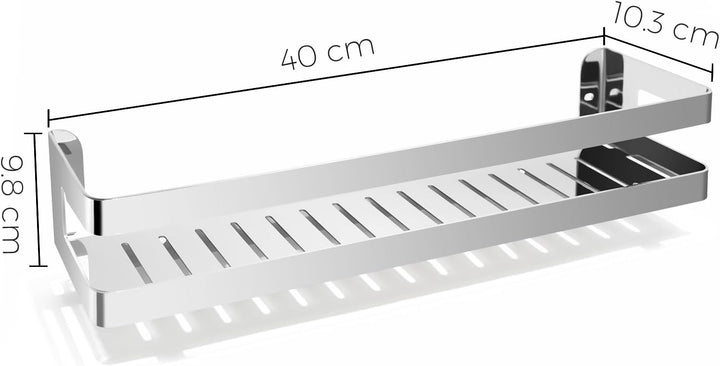 QL Duschregal,Badregale aus Edelstahl SUS304,Duschablage für Bad und Küche,Duschkorb 40 cm,Chrom Sil