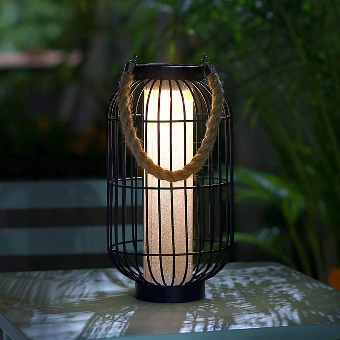 pearlstar Gross Solar Laternen für aussen Metall Hänge leuchten Dekorative Solar Tischlampe Wasserdi
