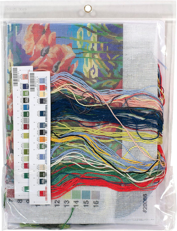 DIMENSIONS 20066 Needlepoint Lakeside Poppies Kit, 100% Cotton, Multi-Colour, 40 x 27 x 0.1 cm Seeuf