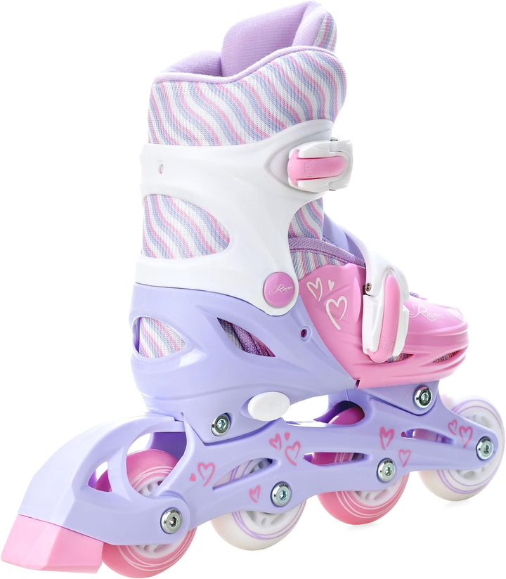 Raven Kinder Inline Skates Inliner Lia oder Loret verstellbar mit LED Leuchtrad 34-37 (21,5-24cm) Li