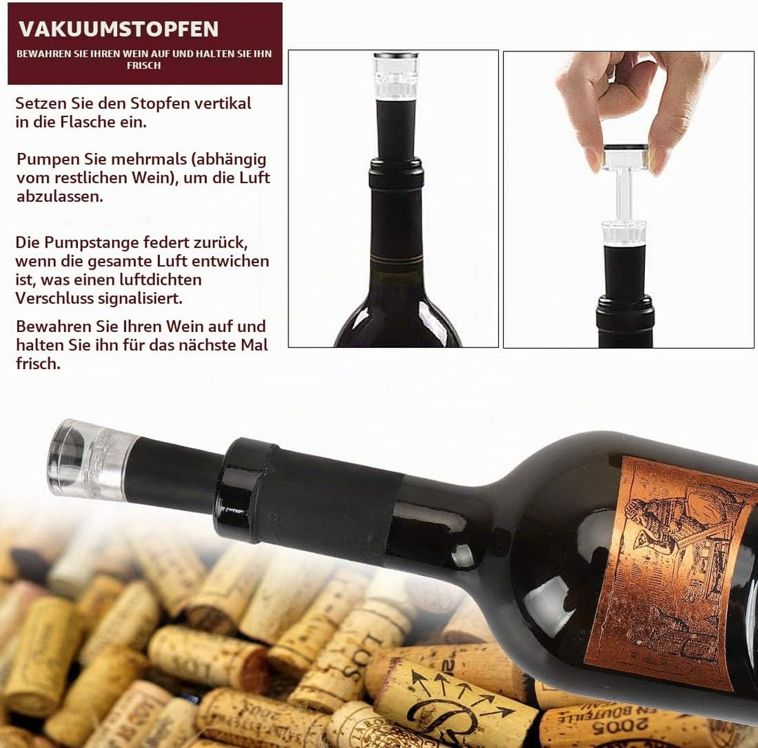 ZBPASL Korkenzieher Set in Holzkiste Geschenk,Luxus Weinöffner,Wein Sommelier Sets mit Flaschenöffne