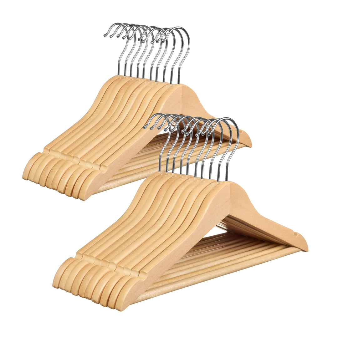 OGIVO Kinder-Kleiderbügel – Set er 20 – Kinder Kleiderbügel aus Holz – 32 cm – Kinder Holzbügel Natu