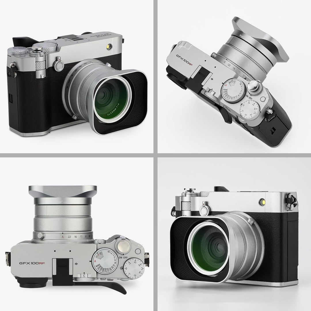 Haoge Gegenlichtblende aus Metall, quadratisch, für Fujifilm GFX100RF Kamerazubehör, Bajonettschirme