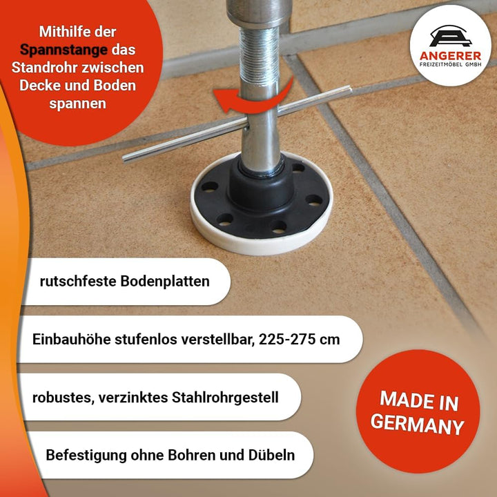 Angerer Balkonsichtschutz, Senkrechtmarkise mit Handkurbel, Terrasse/Balkon, Montage ohne Bohren, Ma