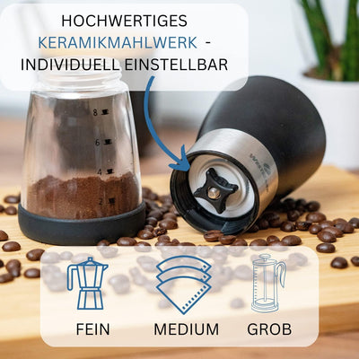 Westmark Kaffeemühle manuell - für bis zu 8 Tassen Kaffee wie vom Barista - langlebiges & verstellba