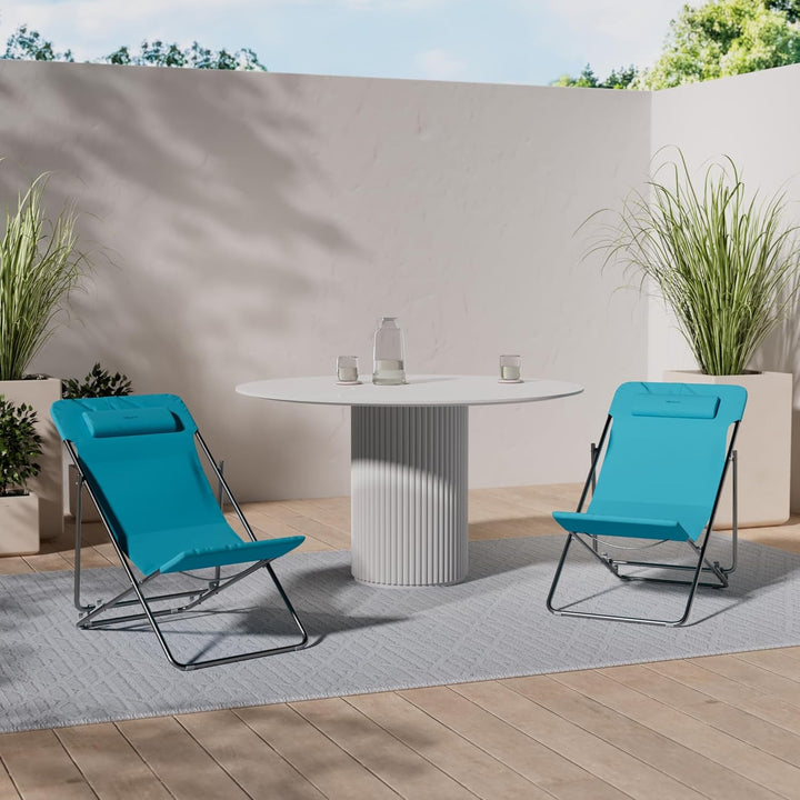 Faltbare gartenliege Bilbao Lagune epoxybehandelter Stahl aus Polyester - Hespéride