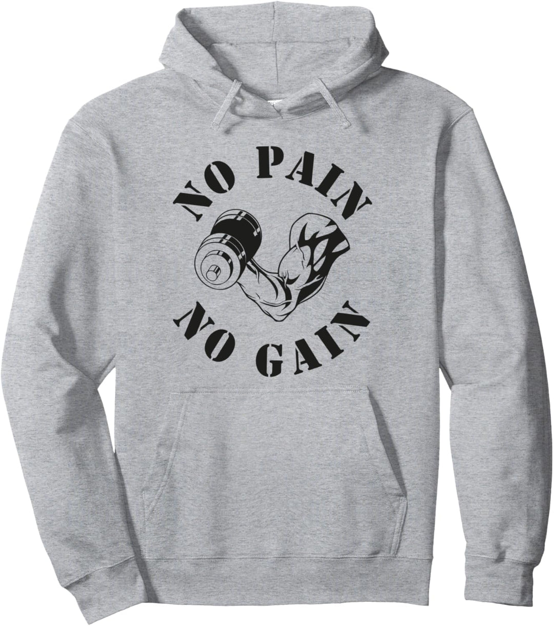 No Pain No Gain Gym Workout Fitness Training Pullover Hoodie