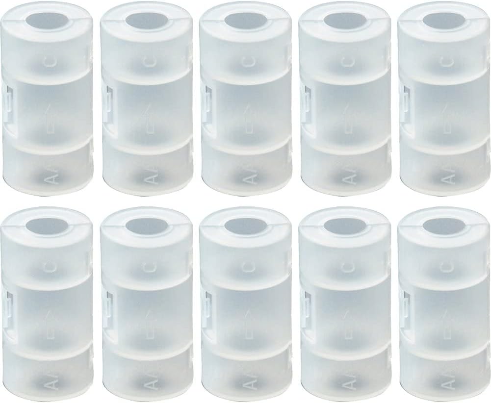 10 Pcs Aa Batterie Zur Grösse C -Batterie Kistenkisten -Box -Adapter -konverterhalter -switcher -kon