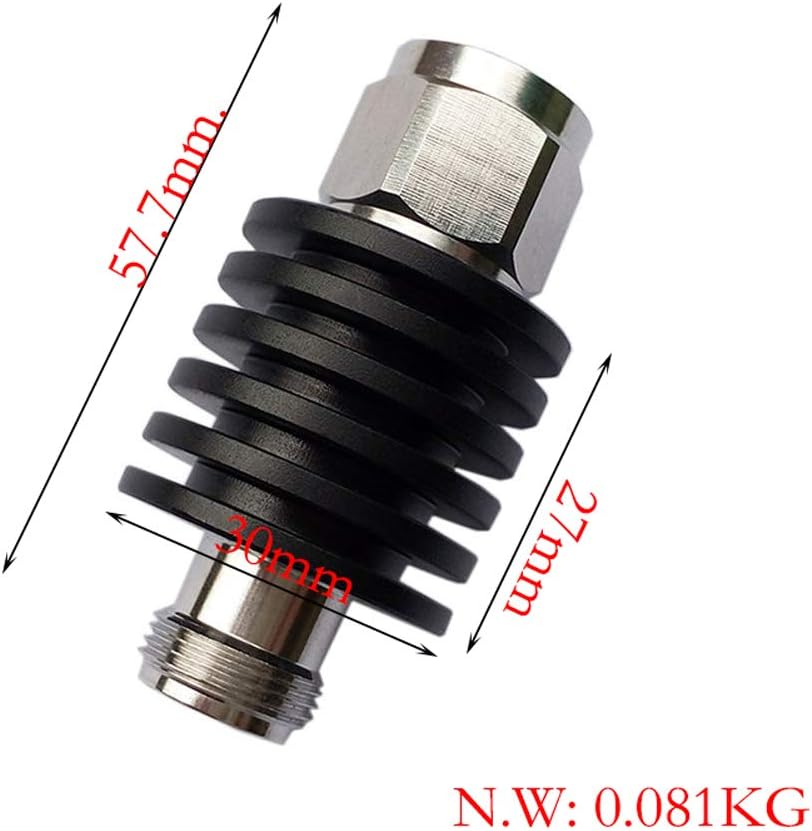 BECEN 30dB 10 Watt N Fester Dämpfer - 10 W N-Anschluss 3 GHz HF-Dämpfer 50 Ohm Attenuator, 30db