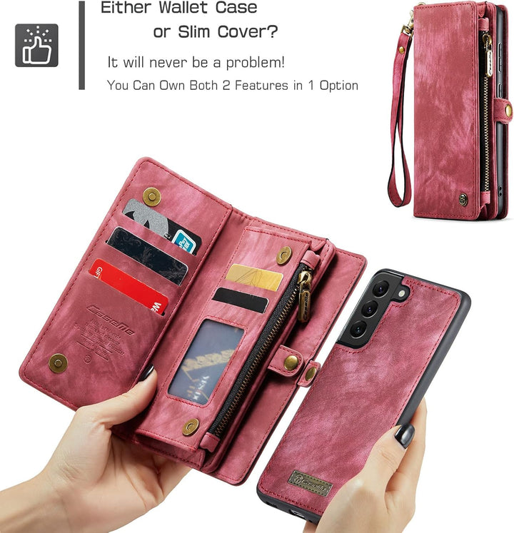 UFinetech Samsung S22 Plus Hülle, stossfeste Kartenfach Tasche Samsung Galaxy S22+ 5G Handyhülle, Fl