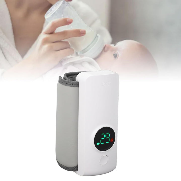 Tragbarer Flaschenwärmer mit 6000mAh - Schnelles Aufheizen in 2-5 Min, 48H Warmhalten, Präzise Tempe