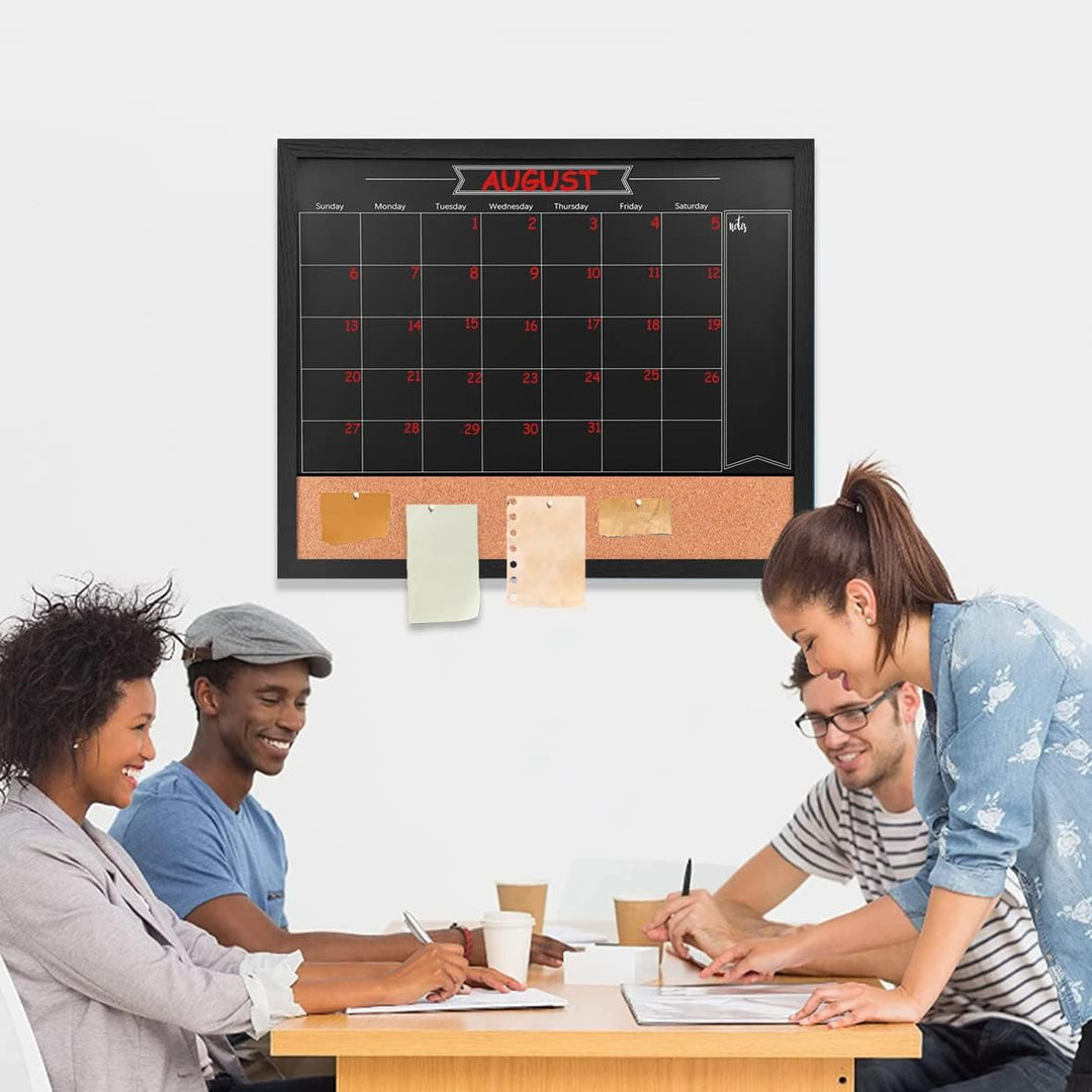 Okydoky Abwischbarem Kreidetafel-Kalender und Pinnwand, 80 cm x 60cm, Kombination aus trocken Black