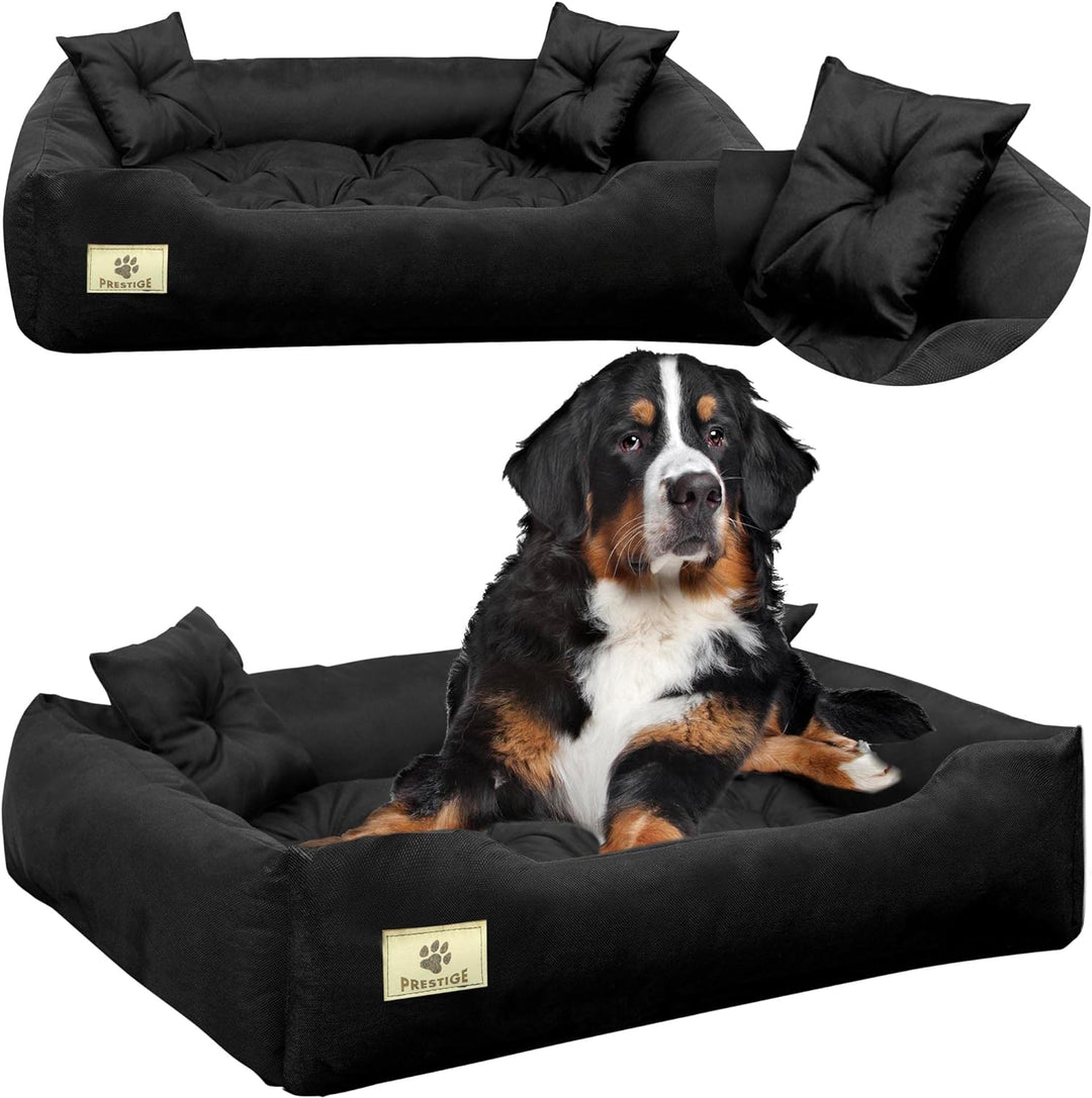 EDANTI Hundebett Hundekissen Katzenbett Tierbett Hundesofa Wasserdicht Grau/Schwarz für grosse mitte