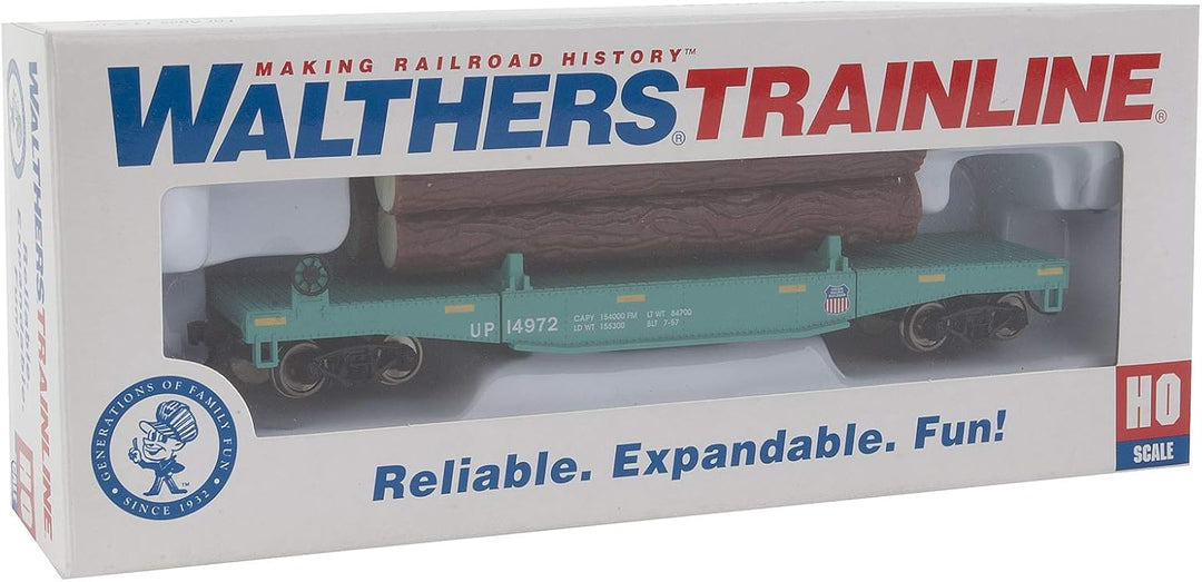 Walthers Spur H0 Log Dump Car mit Baumstämmen Union Pacific