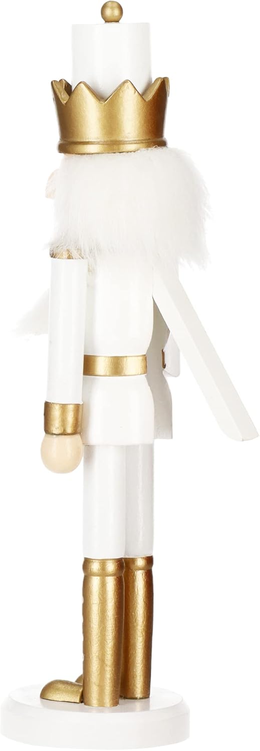 SPRINGOS Dekofigur Nussknacker Figur aus Holz König mit Krone 30,5 cm Weihnachtsdekoration Holzfigur