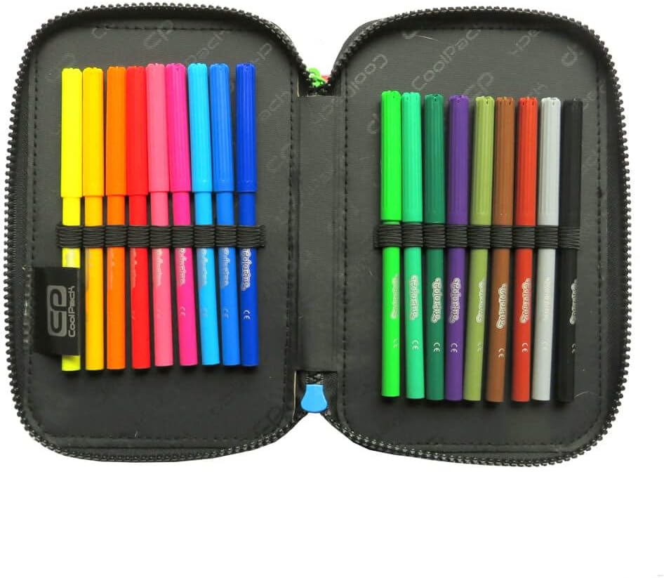 CoolPack XXL Federtasche, federmäppchen Junge, Federmappe Federmäppchen gross 44-teilig mit Aufnäher