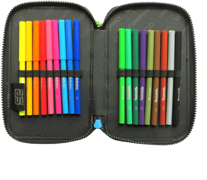 CoolPack XXL Federtasche, federmäppchen Junge, Federmappe Federmäppchen gross 44-teilig mit Aufnäher