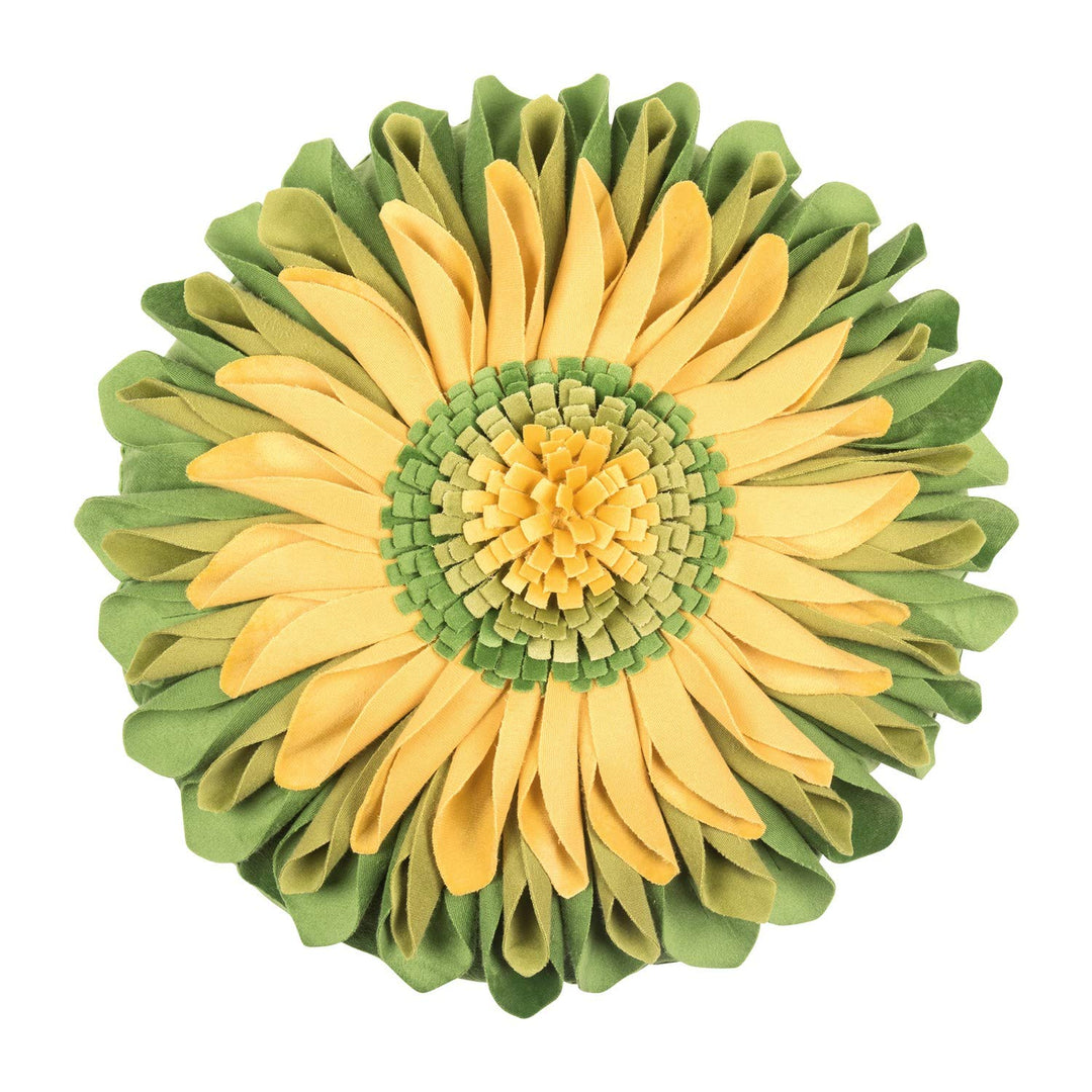PAD - Sunflower - Kissenhülle - Polyester - Grün - D 35cm - Lieferung erfolgt OHNE Füllung!