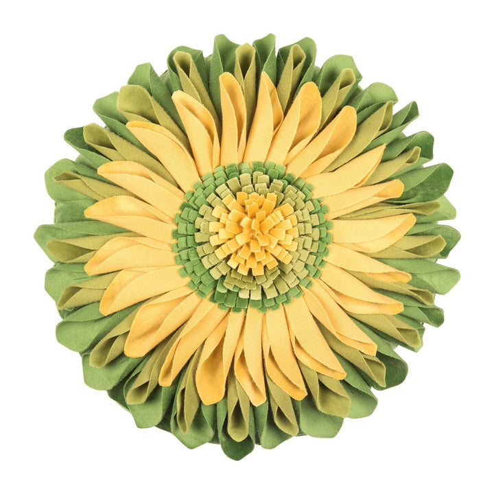 PAD - Sunflower - Kissenhülle - Polyester - Grün - D 35cm - Lieferung erfolgt OHNE Füllung!