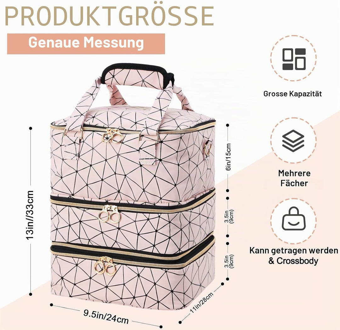 Nagellack- Organisator Tasche grosse Kapazität drei Schichten Nagel liefert Veranstalter Fall hält 8