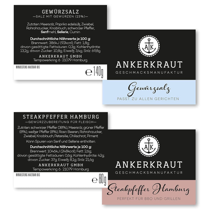 Ankerkraut Grill Set 6 Gewürze, das BBQ Starter-Set für leidenschaftliche Griller und Grillerinnen,