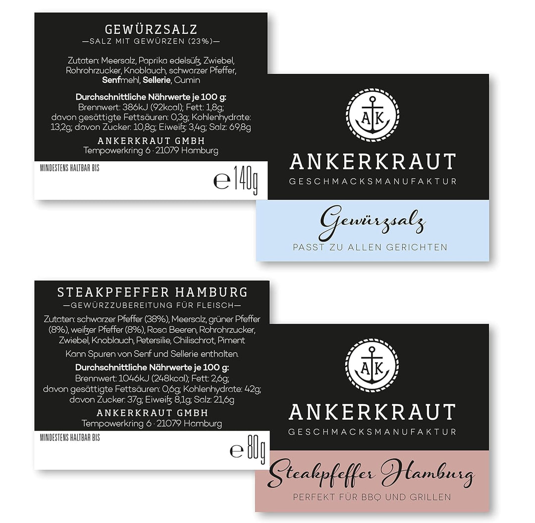Ankerkraut Grill Set 6 Gewürze, das BBQ Starter-Set für leidenschaftliche Griller und Grillerinnen,