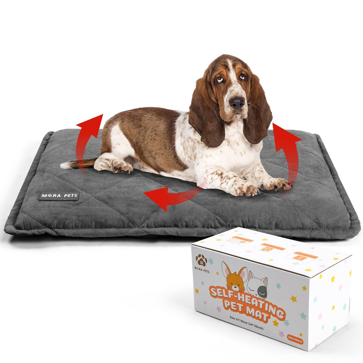 Mora Pets Selbstheizende Decke für Hund und Katze, Wärmedecke Heizdecke Hunde Ultrawarme, Thermodeck