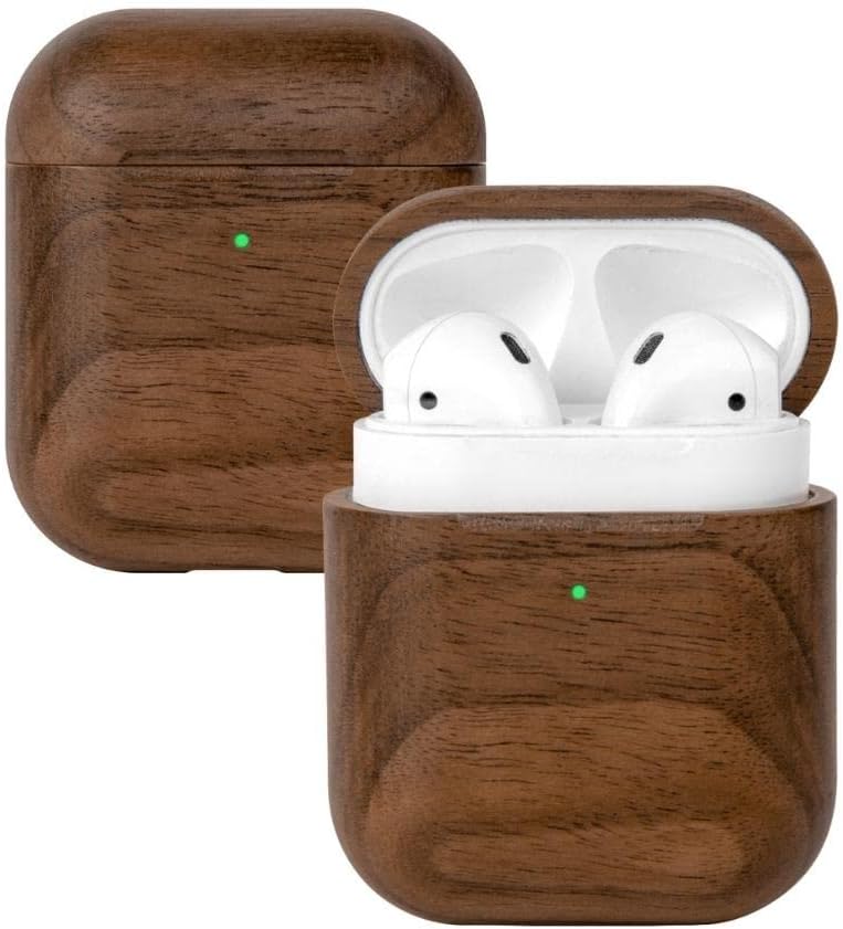 Woodcessories - Nachhaltiges Case kompatibel mit Airpods Hülle Holz, 1. & 2. Generation, Walnuss Hol