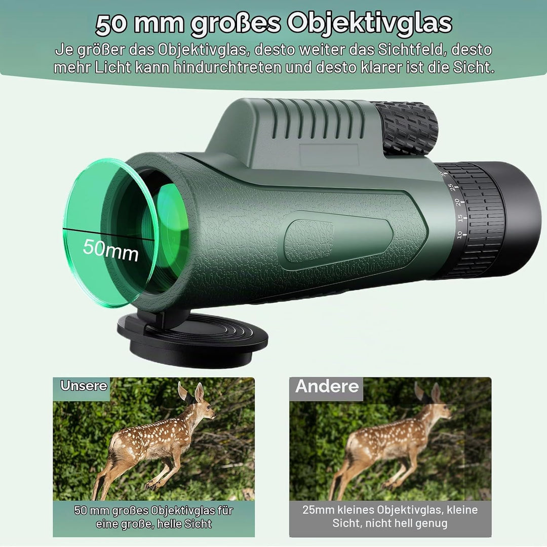 10-30 X 50 Monokular Teleskop Monokular Fernglas BAK4 Prisma Mehrschichtige Linsen Mit Stativ Handy-